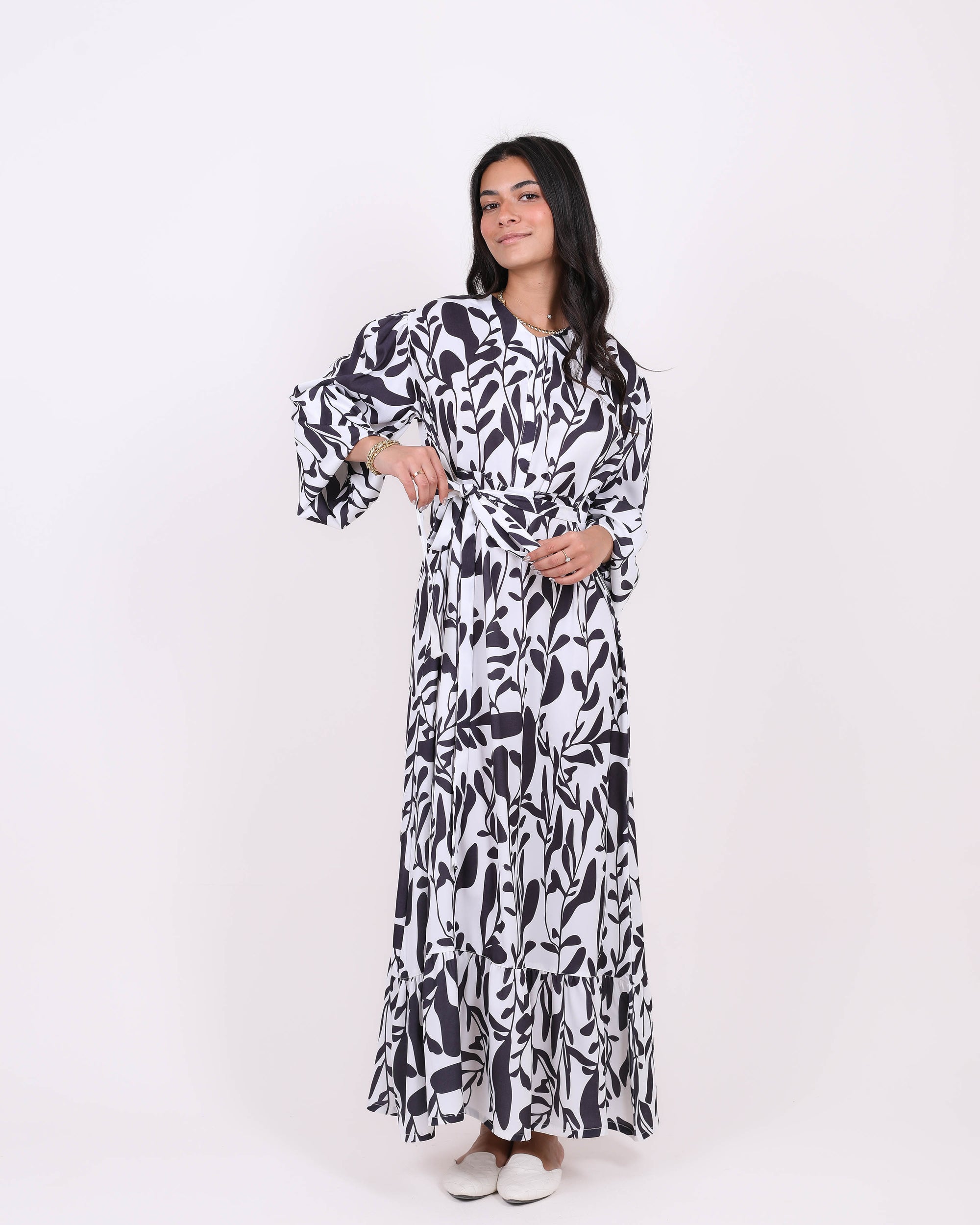 Printed satin dress