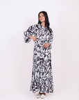 Printed satin dress