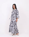 Printed satin dress
