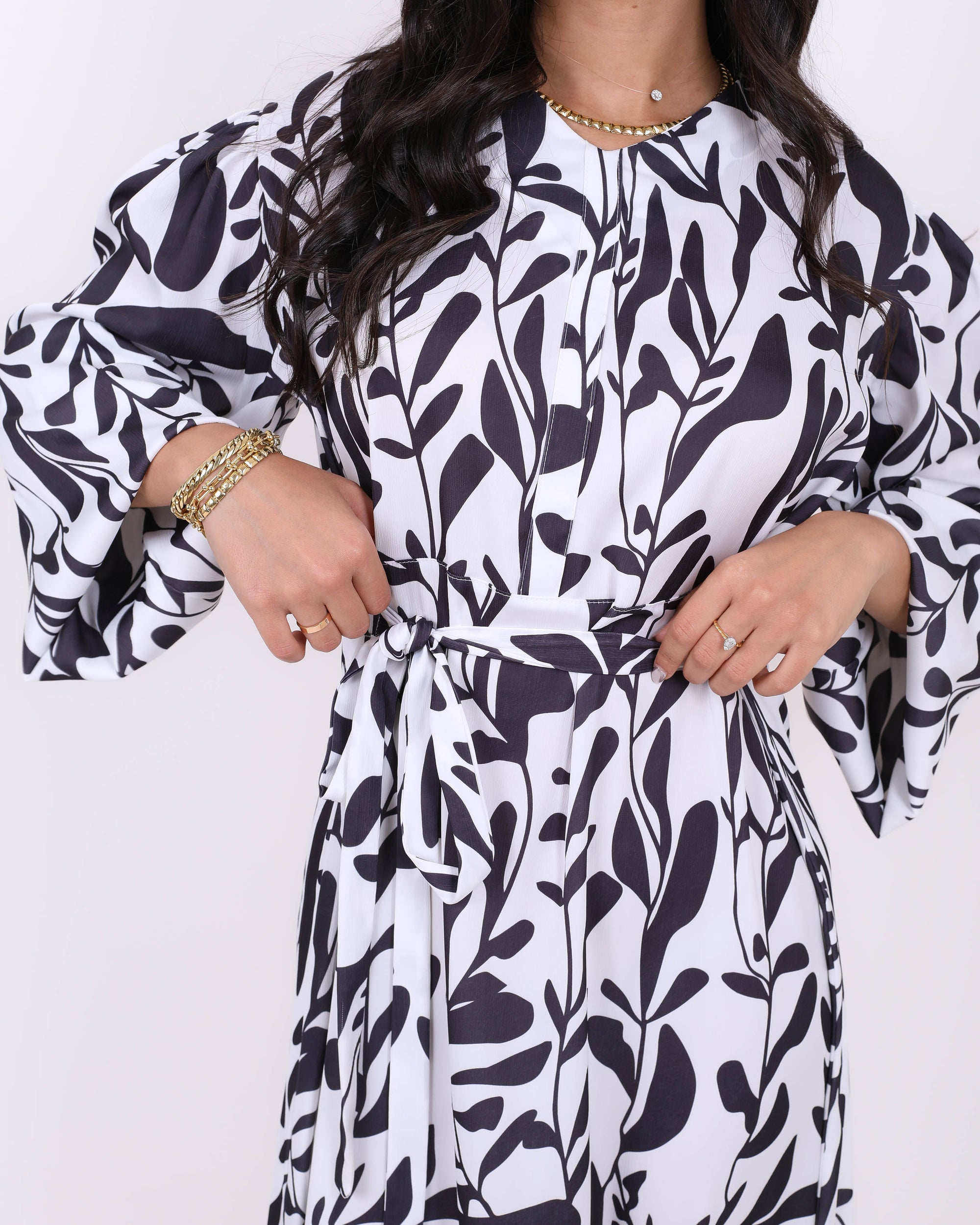 Printed satin dress