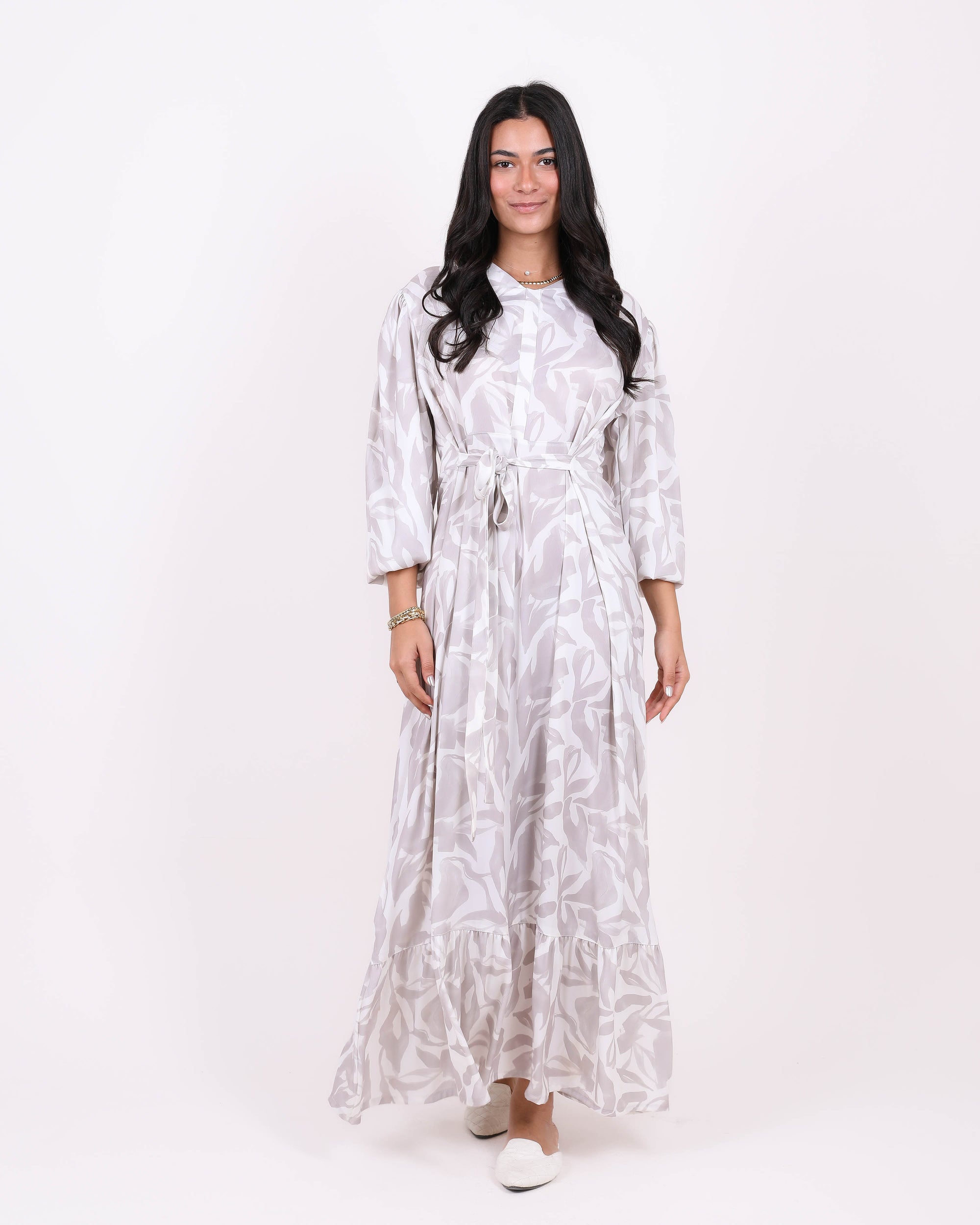 Printed satin dress