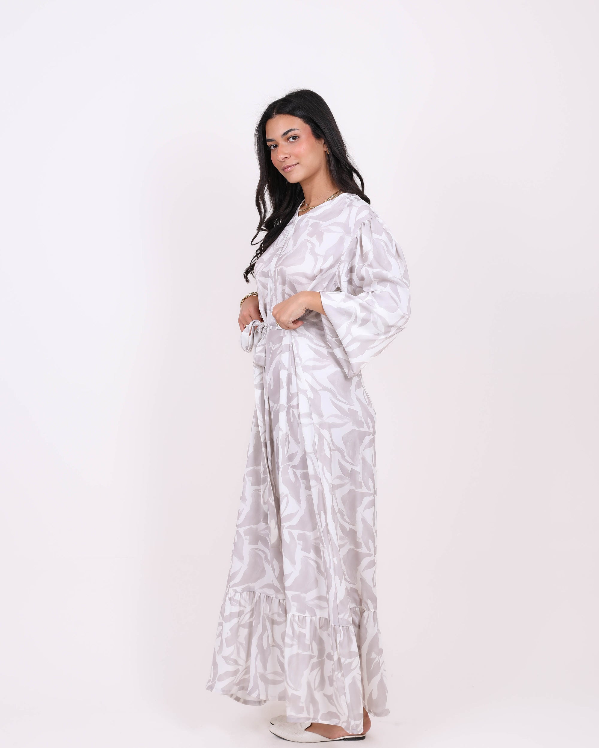 Printed satin dress