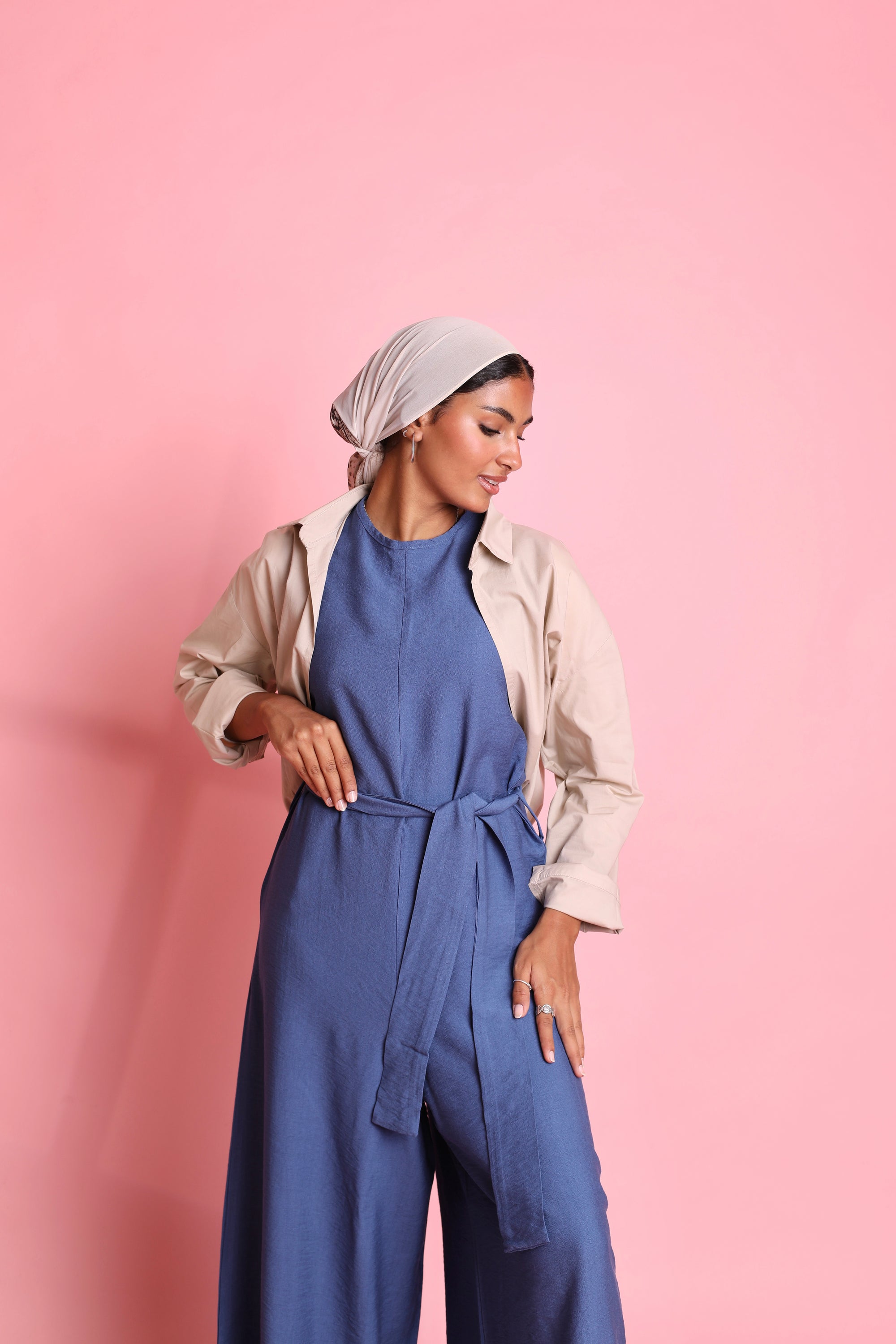 Linen Sleeveless Jumpsuit