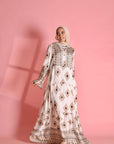 Printed Satin Dress With Belt