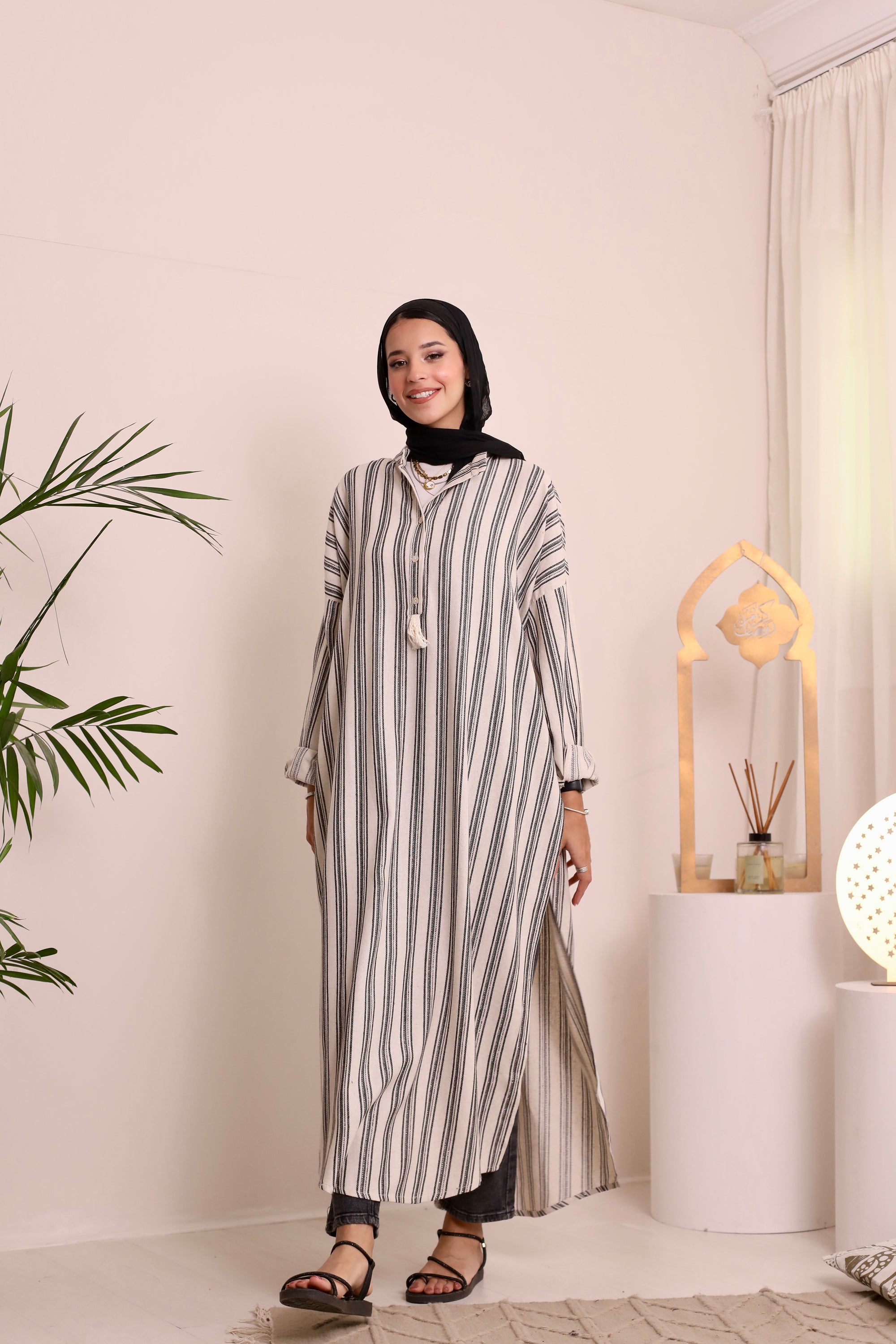 Linen Blend Dress 3804