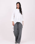 Elasticated Cuffs Plain Blouse
