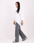 Elasticated Cuffs Plain Blouse