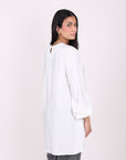 Elasticated Cuffs Plain Blouse