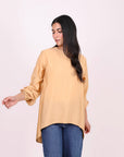 Elasticated Cuffs Plain Blouse