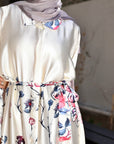 Satin Dress With Belt