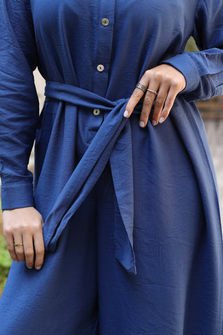 Buy navy-blue Linen Blend Jumpsuit 3826