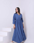 Linen Blend Dress With Belt
