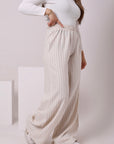 Elastic Linen Blend Pants
