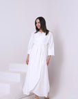 Linen Blend Dress With Belt