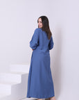 Linen Blend Dress With Belt