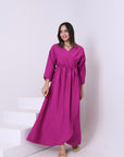 Linen Blend Dress With Belt