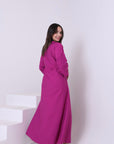 Linen Blend Dress With Belt