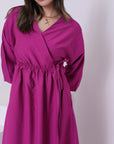 Linen Blend Dress With Belt