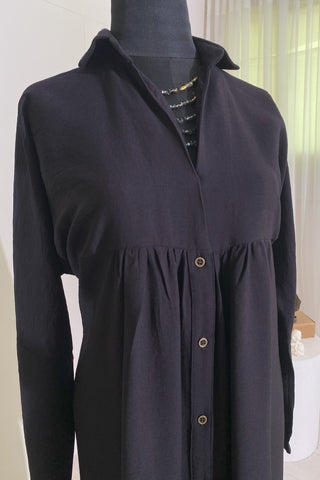 Buy black Linen Blend Dress 3823