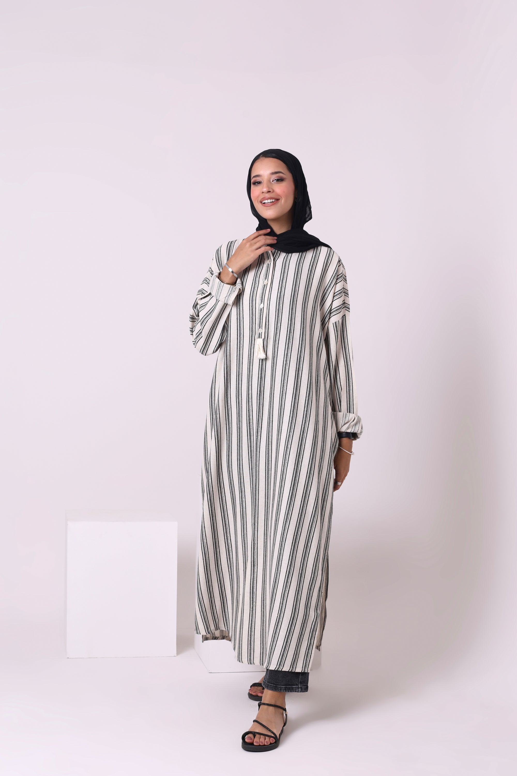 Linen Blend Dress 3804