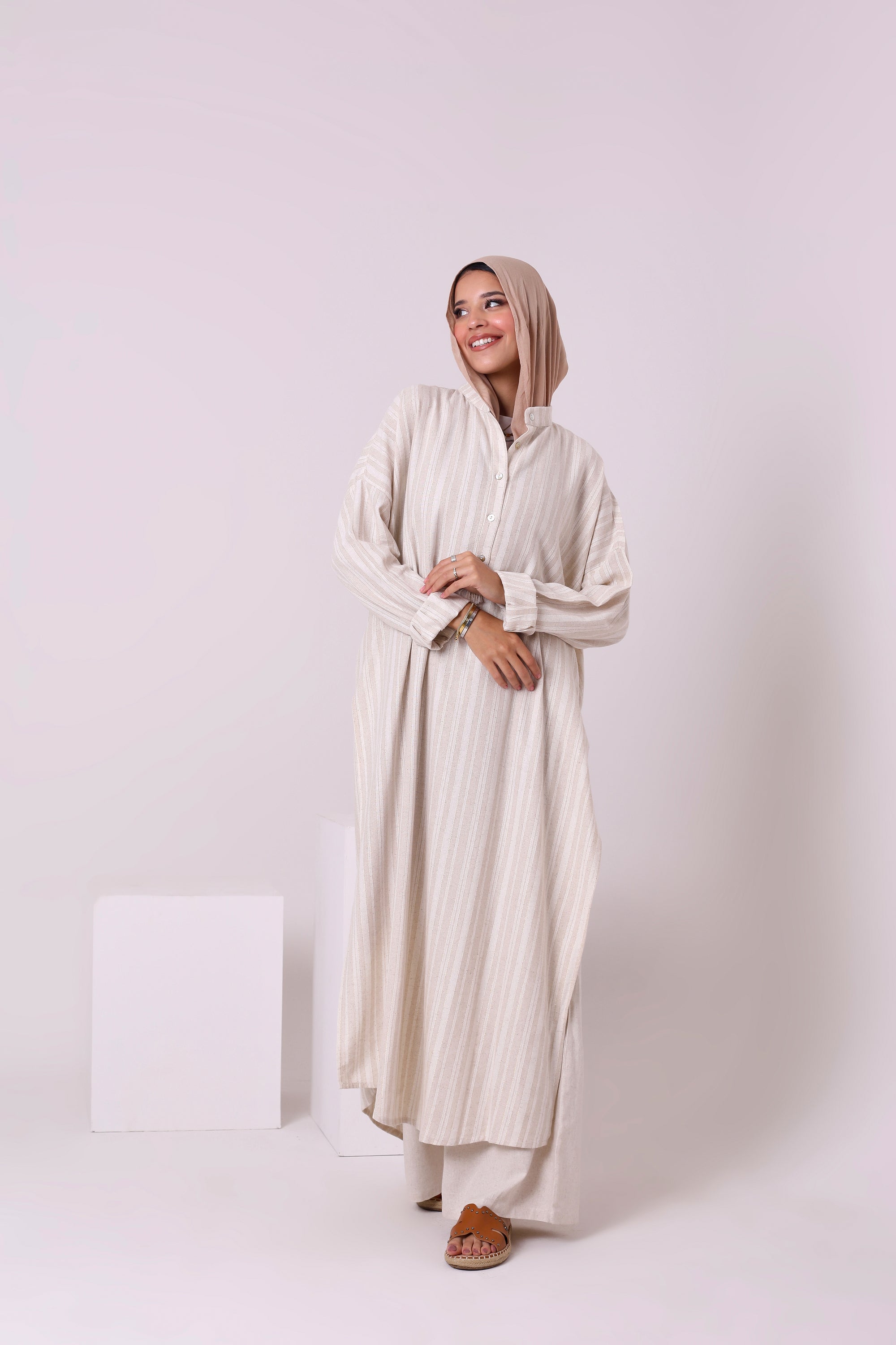 Linen Blend Dress 3804