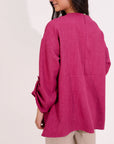 Casual Blouse With Button Sleeves