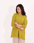 Casual Blouse With Button Sleeves