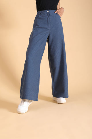 Buy navy-blue Viella Wide Leg Pants W506