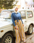 Wide Leg Popline Pants B22
