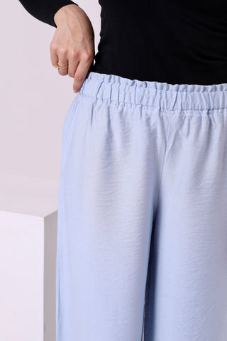 يشتري light-blue Linen Blend Pants 3811