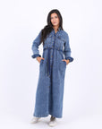 Denim Dress with Belt