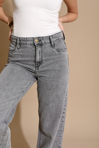 Buy grey Jeans Wide Leg Pants J600