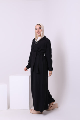 Buy black Linen Blend Jumpsuit 3826