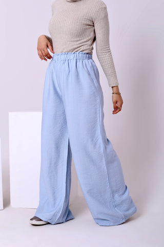 يشتري light-blue Linen Blend Pants 3811