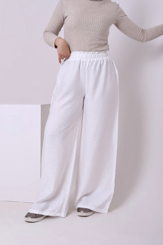 Buy white Linen Blend Pants 3811