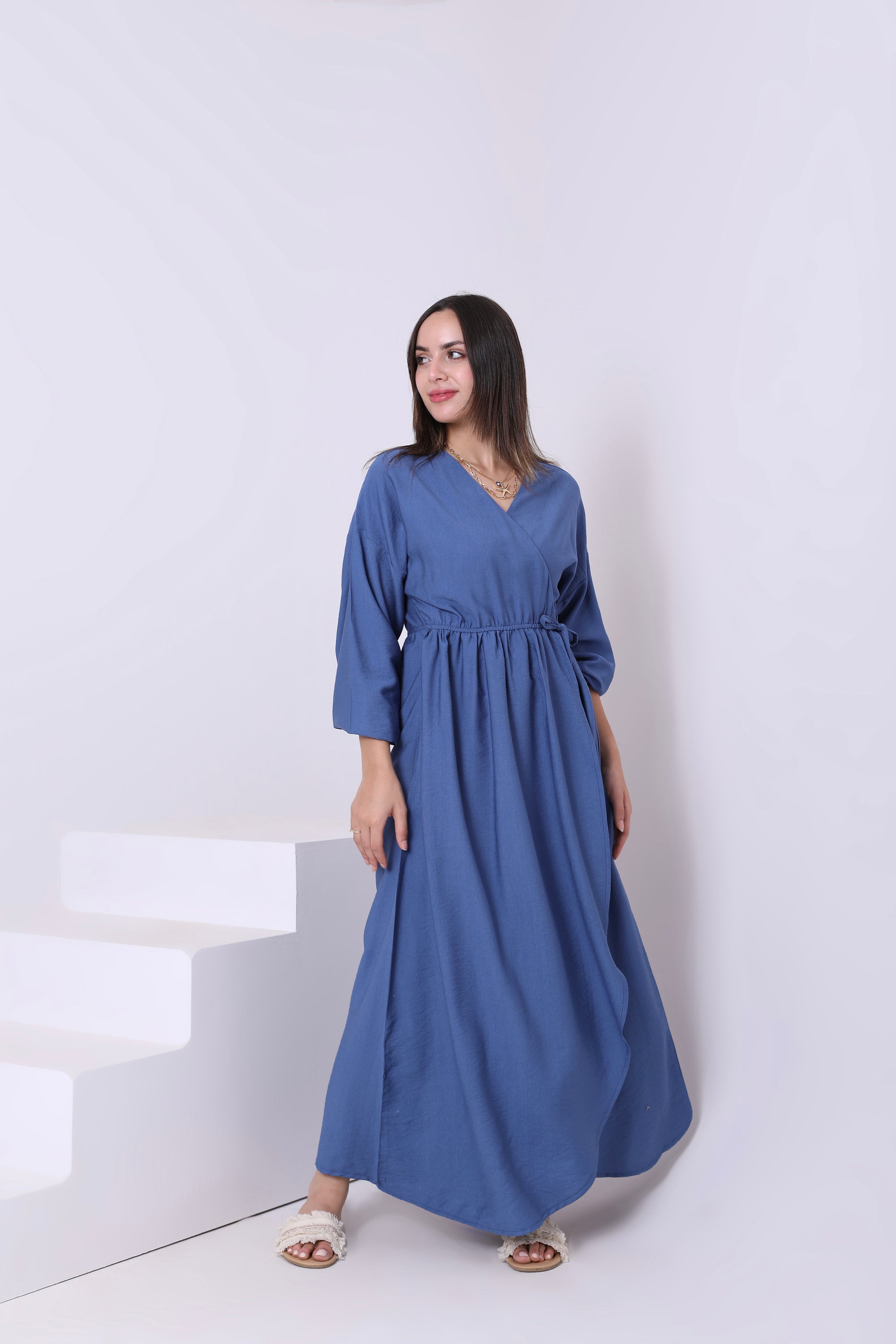 Linen Blend Dress 3848