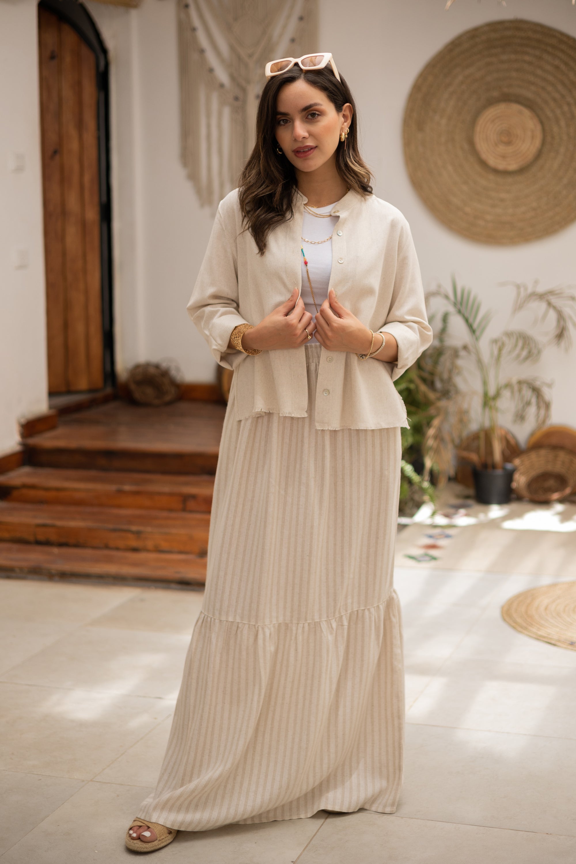 Linen Blend Skirt 3817