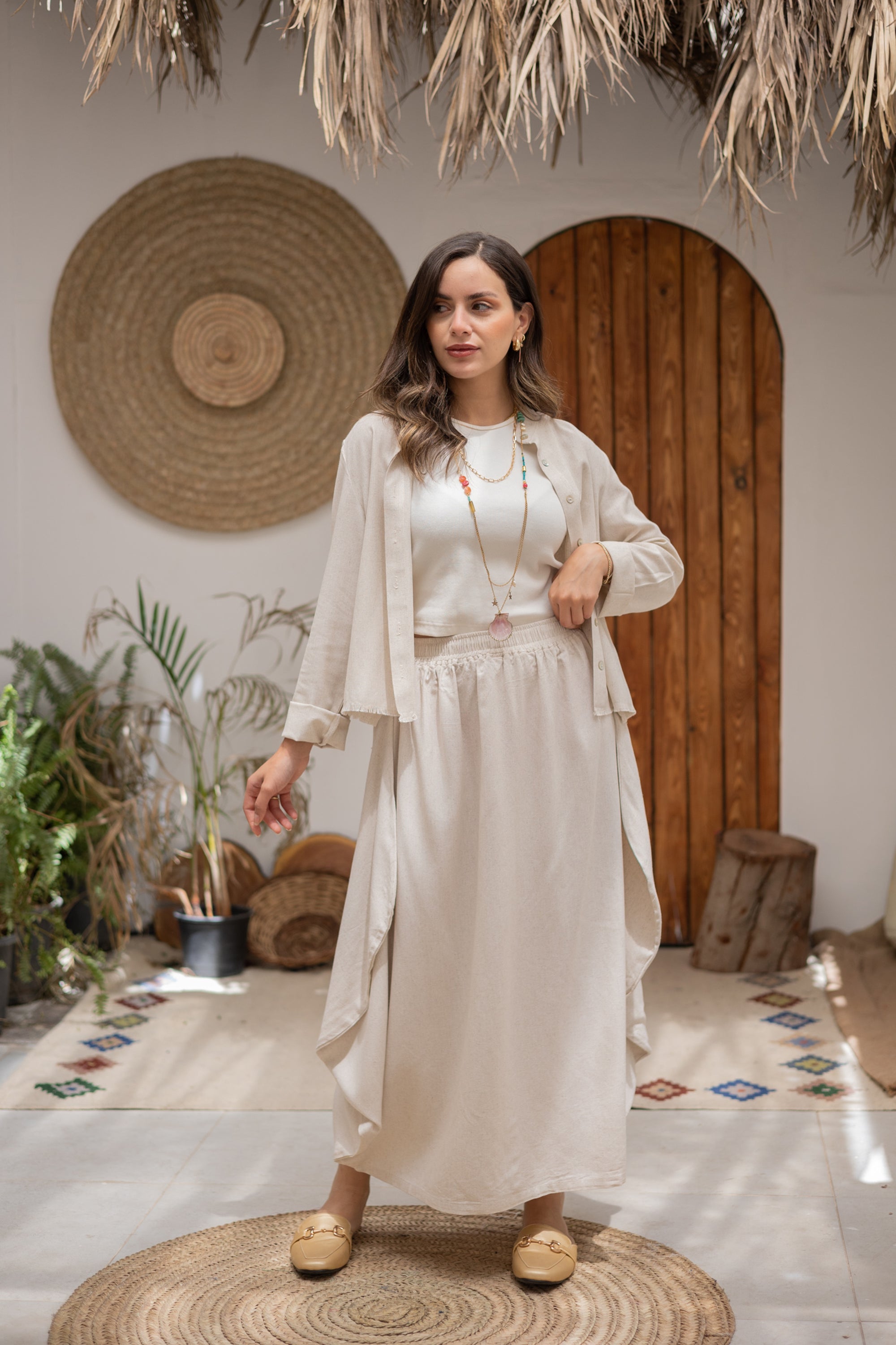 Linen Blend Skirt 3819