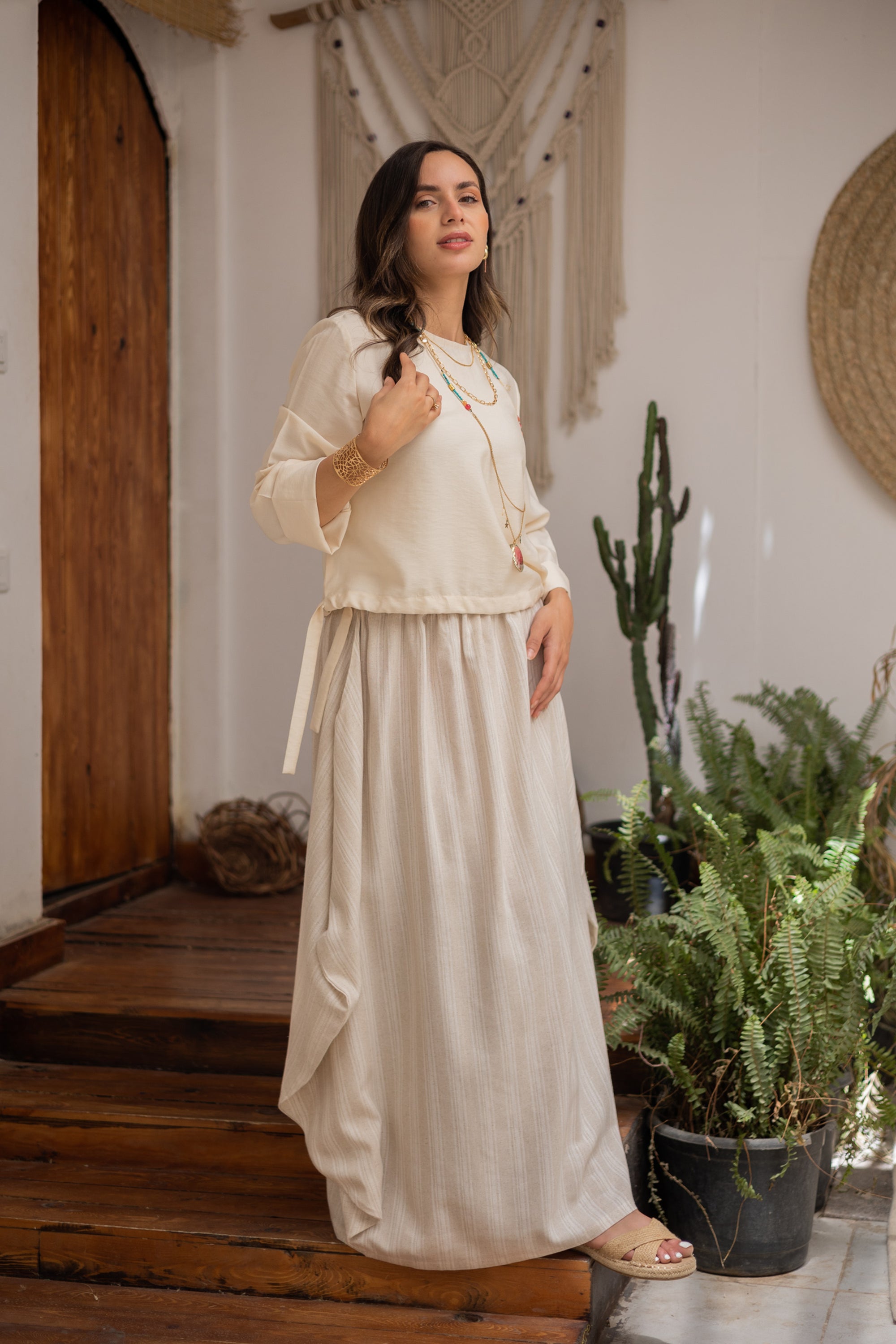 Linen Blend Skirt 3819