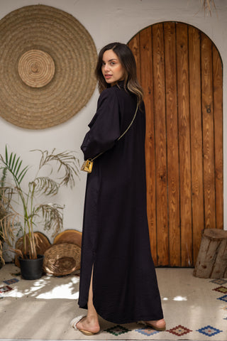 Buy black Linen Blend Dress 3823