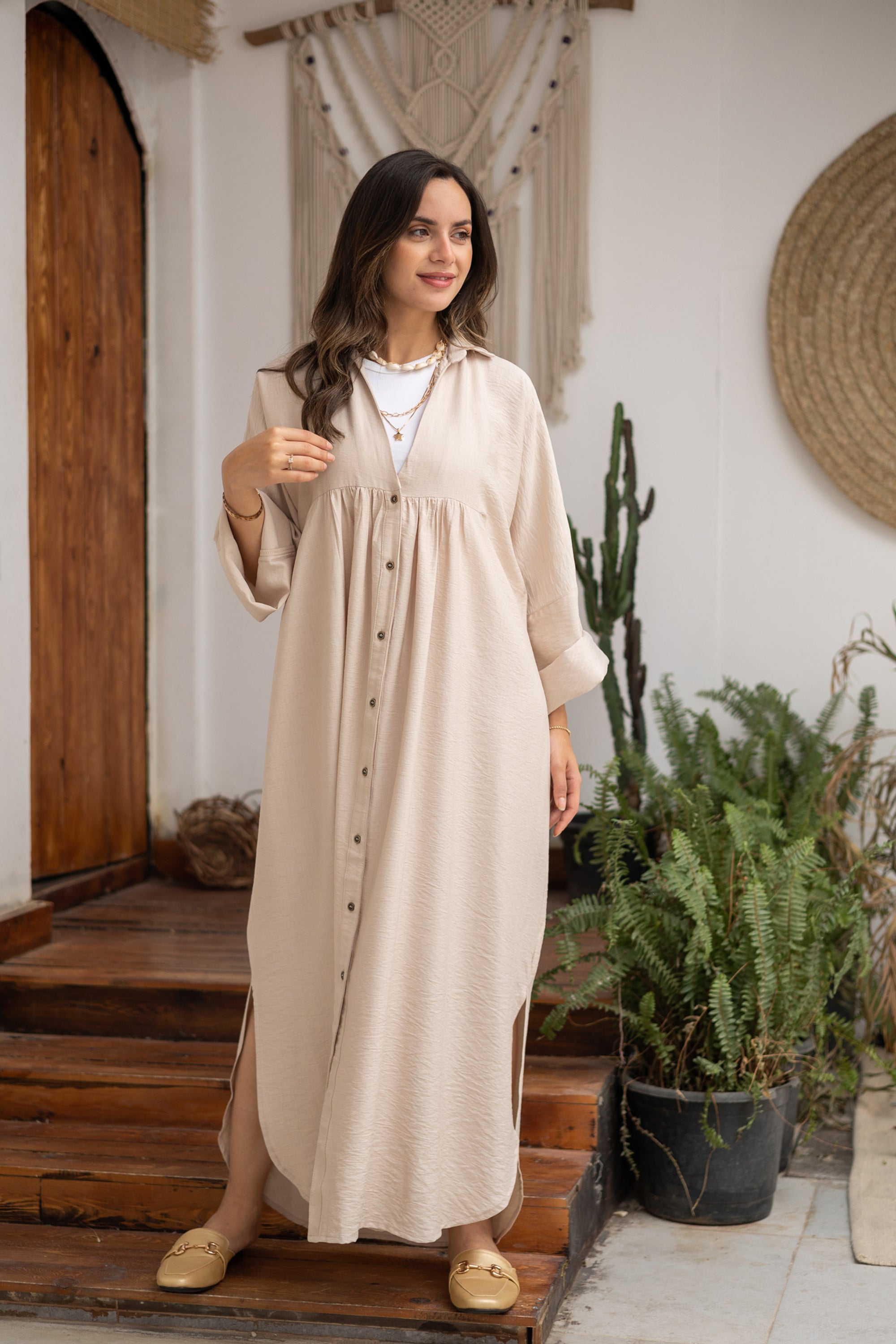 Linen Blend Dress 3823