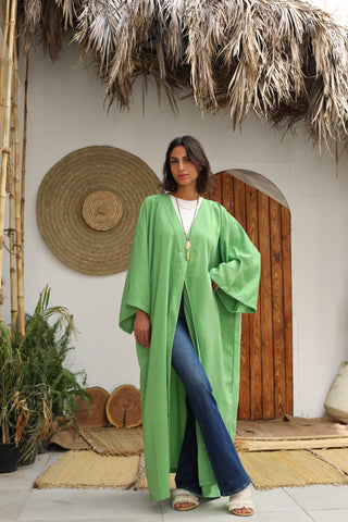 يشتري green Linen Blend Dress 3829