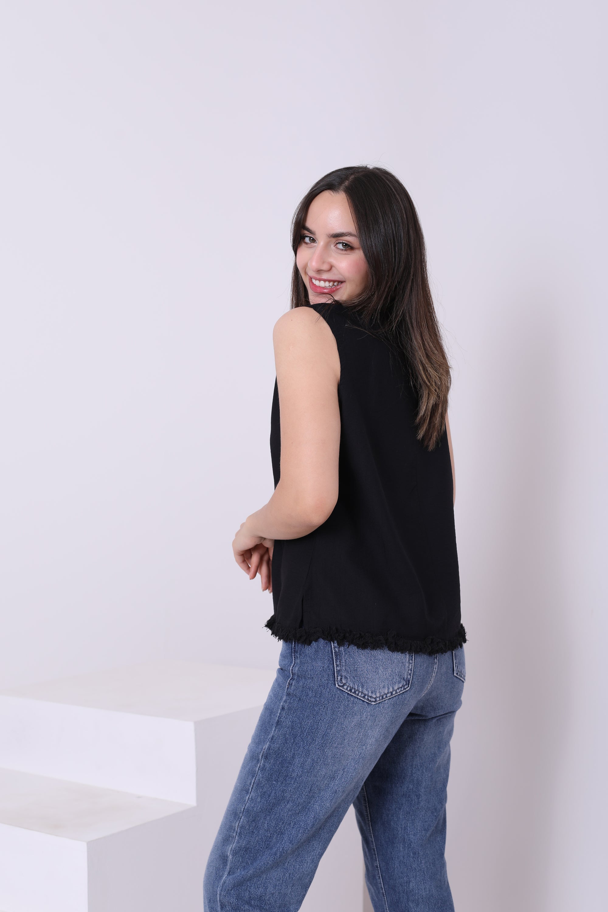 Linen Sleeveless Top 3833