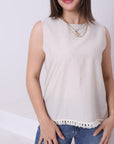 Linen Sleeveless Top 3833