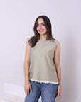 Linen Sleeveless Top 3833