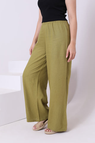 يشتري olive Linen Pants 3841