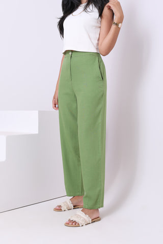يشتري green Linen Pants 3843