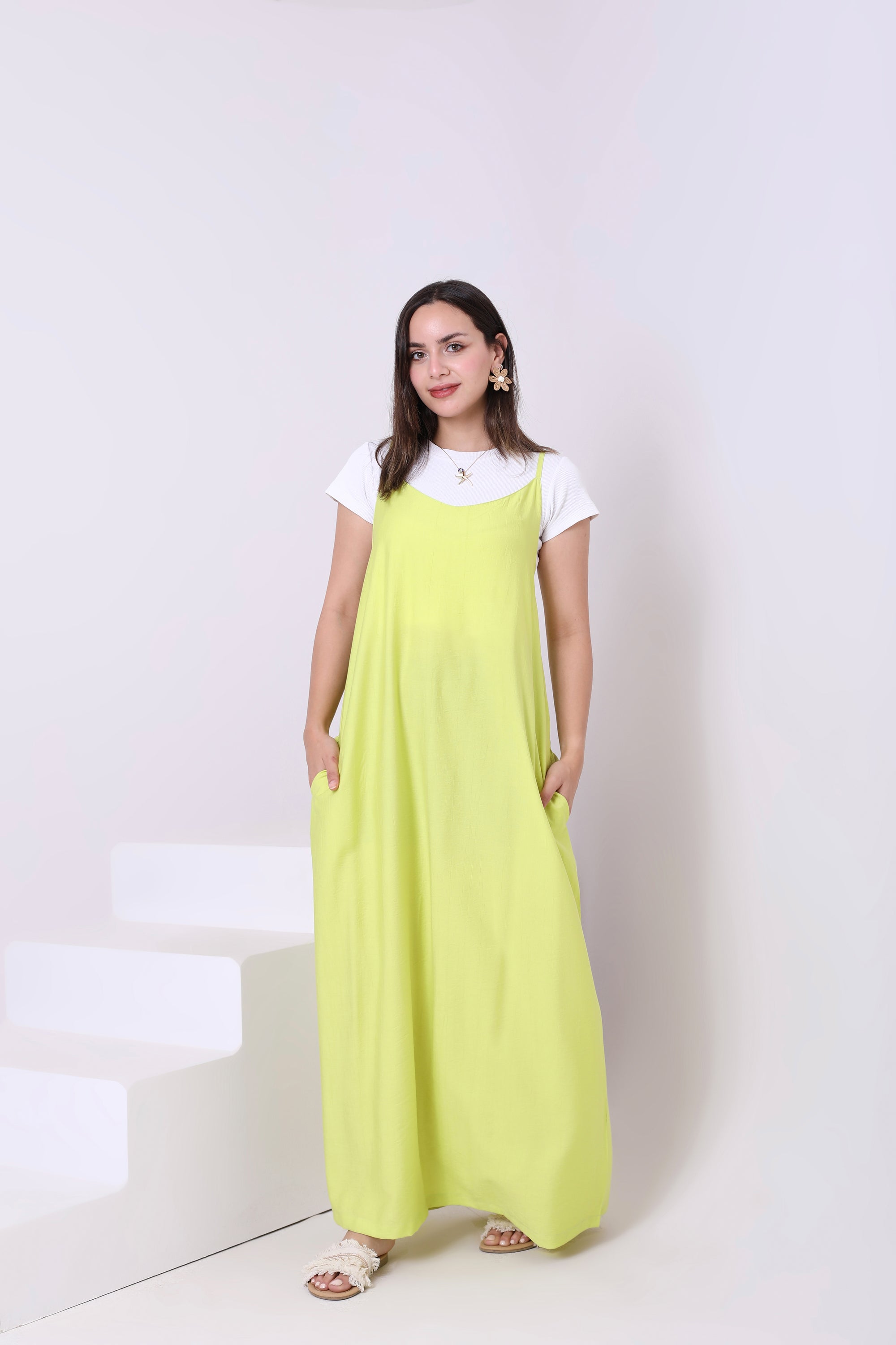 Linen Blend Dress 3844