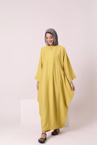 يشتري mustard Linen Dress 3775
