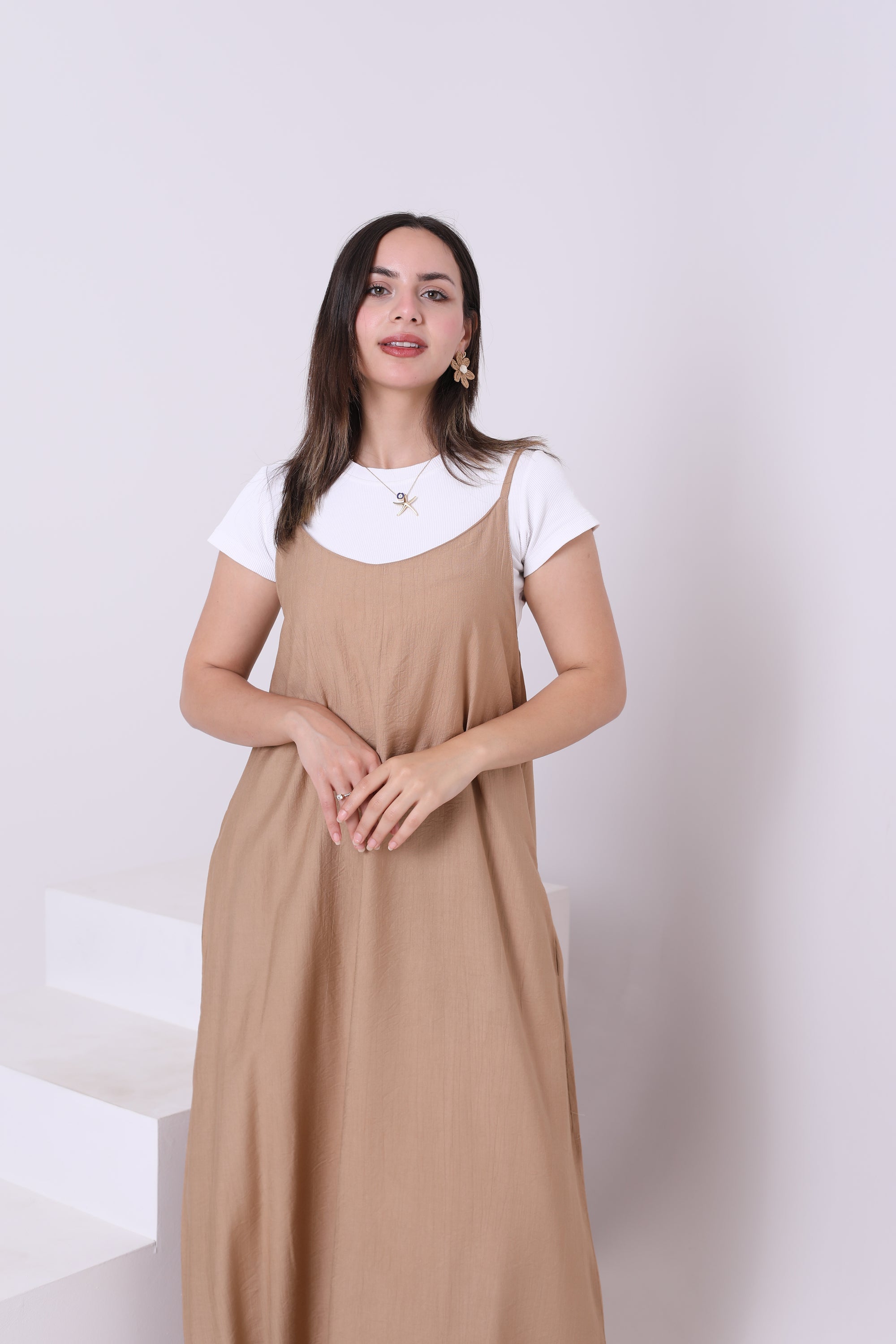 Linen Blend Dress 3844